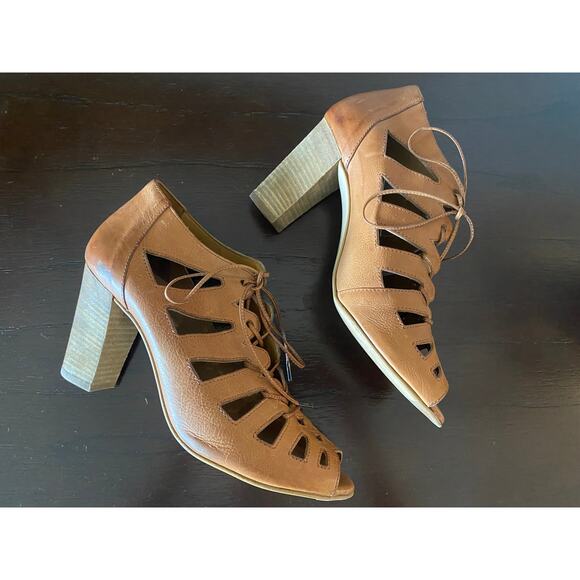 Paul Green Jansen Lace Up Sandals Shoes in Tan size 9 - Picture 1 of 7